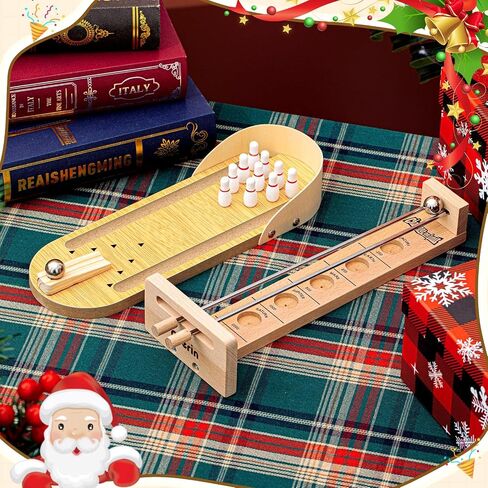 Deekin 2 مجموعة سطح المكتب Shoot the Moon Game Table Top Mini Bowling Game مجموعة كلاسيكية الصلب كرة الطاولة الخشبية ألعاب الخشبية ألعاب طاولة طاولة البولينج. in Saudi Arabia