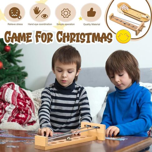 Deekin 2 مجموعة سطح المكتب Shoot the Moon Game Table Top Mini Bowling Game مجموعة كلاسيكية الصلب كرة الطاولة الخشبية ألعاب الخشبية ألعاب طاولة طاولة البولينج. in Saudi Arabia