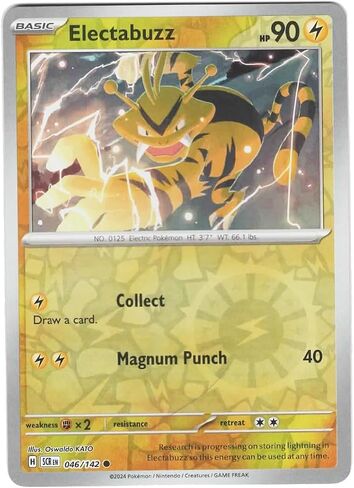 Pokemon - Electabuzz 046//142 - Stellar Crown Reverse Foil – Single Card in Saudi Arabia