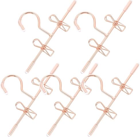 Luxshiny 5pcs شماعات ملابس الدمية المعدنية: ملحقات خزانة ملابس مصغرة لسروال الدمية والفساتين والقمصان والعرض - الذهبي in Kuwait