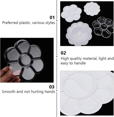 Homoyoyo 4pcs Art Painting Mixing Board Hand Grip Paint Plate Watercolor Paint Oil Painting Plate Practical Tray for Artists in Saudi Arabia