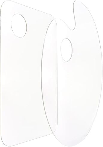 Uonlytech 2pcs DIY Painting Palette Acrylic Paint Trays Set Mixing Pallets Thumb Hole Portable in Saudi Arabia