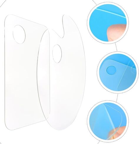 Uonlytech 2pcs DIY Painting Palette Acrylic Paint Trays Set Mixing Pallets Thumb Hole Portable in Saudi Arabia