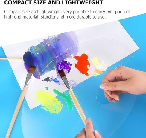 Uonlytech 2pcs DIY Painting Palette Acrylic Paint Trays Set Mixing Pallets Thumb Hole Portable in Saudi Arabia
