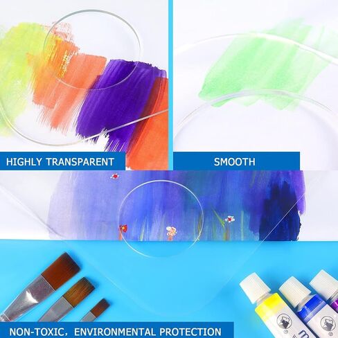 Uonlytech 2pcs DIY Painting Palette Acrylic Paint Trays Set Mixing Pallets Thumb Hole Portable in Saudi Arabia