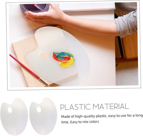 HOMSFOU 2Pcs White Oval Paint Tray Set for Gouache and Acrylic Mixing for Artists and Art Students in Saudi Arabia