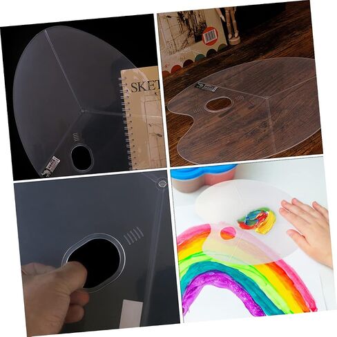 HOMSFOU 2Pcs White Oval Paint Tray Set for Gouache and Acrylic Mixing for Artists and Art Students in Saudi Arabia