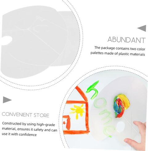 HOMSFOU 2Pcs White Oval Paint Tray Set for Gouache and Acrylic Mixing for Artists and Art Students in Saudi Arabia