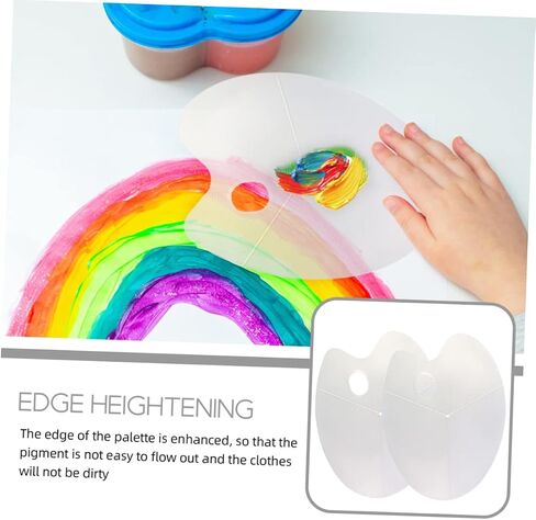 HOMSFOU 2Pcs White Oval Paint Tray Set for Gouache and Acrylic Mixing for Artists and Art Students in Saudi Arabia