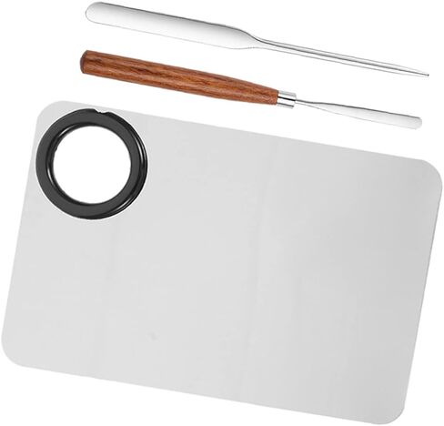 1 Set Makeup Mixing Palette with Spatula Lightweight Mixing Tray for Liquid Foundation Lipstick Eyeshadow Nail Polish for Pigment Blending Application in Saudi Arabia