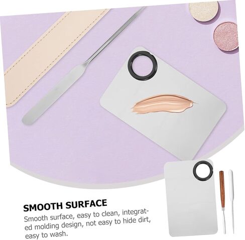 1 Set Makeup Mixing Palette with Spatula Lightweight Mixing Tray for Liquid Foundation Lipstick Eyeshadow Nail Polish for Pigment Blending Application in Saudi Arabia