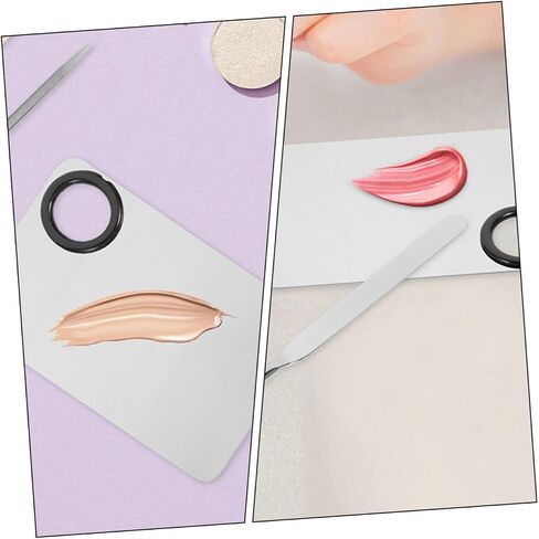 1 Set Makeup Mixing Palette with Spatula Lightweight Mixing Tray for Liquid Foundation Lipstick Eyeshadow Nail Polish for Pigment Blending Application in Saudi Arabia