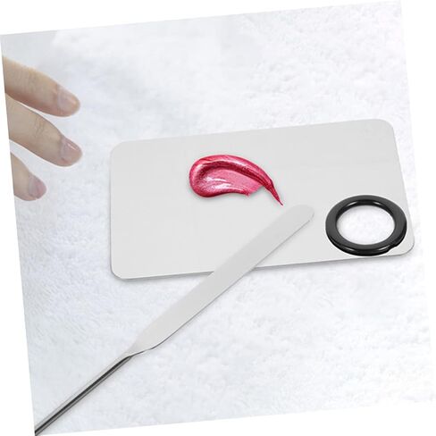 1 Set Makeup Mixing Palette with Spatula Lightweight Mixing Tray for Liquid Foundation Lipstick Eyeshadow Nail Polish for Pigment Blending Application in Saudi Arabia