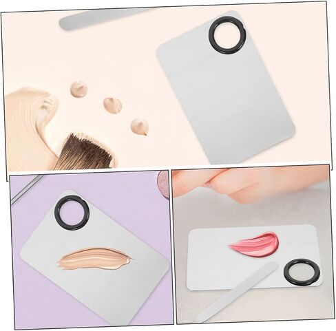 1 Set Makeup Mixing Palette with Spatula Lightweight Mixing Tray for Liquid Foundation Lipstick Eyeshadow Nail Polish for Pigment Blending Application in Saudi Arabia