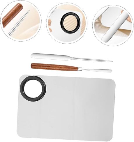 1 Set Makeup Mixing Palette with Spatula Lightweight Mixing Tray for Liquid Foundation Lipstick Eyeshadow Nail Polish for Pigment Blending Application in Saudi Arabia