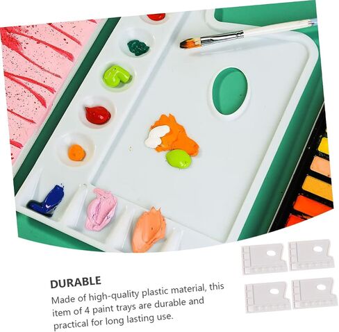 4pcs Watercolor Paint Trays Palette Tray for Artists DIY Art Painting Plastic Pallets Easy to Clean in Saudi Arabia
