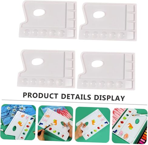 4pcs Watercolor Paint Trays Palette Tray for Artists DIY Art Painting Plastic Pallets Easy to Clean in Saudi Arabia