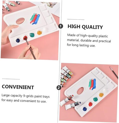 4pcs Watercolor Paint Trays Palette Tray for Artists DIY Art Painting Plastic Pallets Easy to Clean in Saudi Arabia