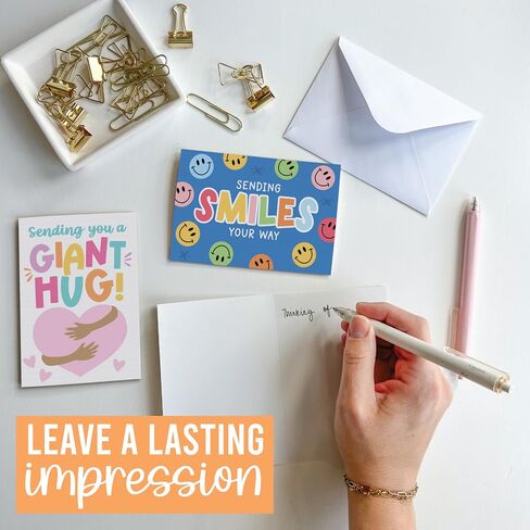 Hadley Designs Thinking of You Cards with Envelopes - 24 Hello Greeting Cards Thinking of You Card for Men & Women Bulk, Blank Encouragement Card for Kids, Just Because Cheerful Encouraging Notecards in Saudi Arabia