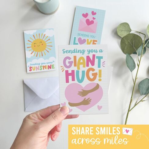 Hadley Designs Thinking of You Cards with Envelopes - 24 Hello Greeting Cards Thinking of You Card for Men & Women Bulk, Blank Encouragement Card for Kids, Just Because Cheerful Encouraging Notecards in Saudi Arabia