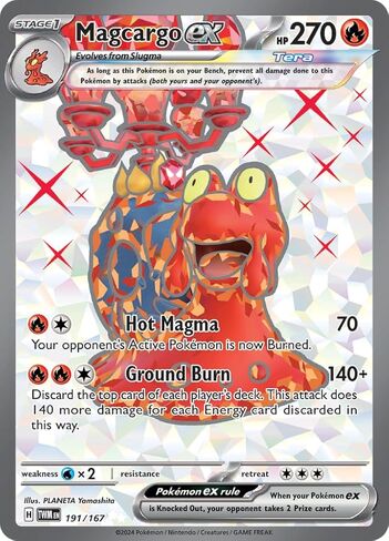 Pokemon - Magcargo Ex 191/167 - Twilight Masquerade - Coll Art Pokemon Card - Secret Rare in Saudi Arabia