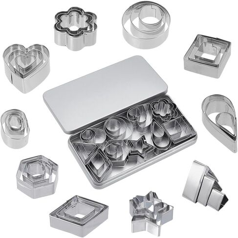 UniCraftale 30pcs 10 أنماط أنماط الكعكة ثقب الأدوات مجموعة 3 أحجام قلب نجم زهرة جولة جوفاء الكعك أدوات الفولاذ المقاوم للصدأ الفولاذ الثقب القطع مجموعة وفاة ل DIY خافتة مبلغ الشاي بعد الظهر يموت in Saudi Arabia