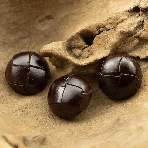 7Pcs Vintage Genuine Leather Button Shank Hand Made Sewing Buttons for Leather Jacket Coat Brown (20mm & 25mm) in Saudi Arabia