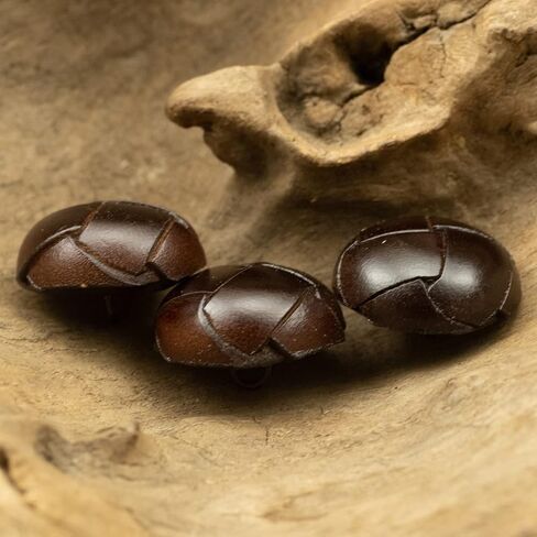 7Pcs Vintage Genuine Leather Button Shank Hand Made Sewing Buttons for Leather Jacket Coat Brown (20mm & 25mm) in Saudi Arabia