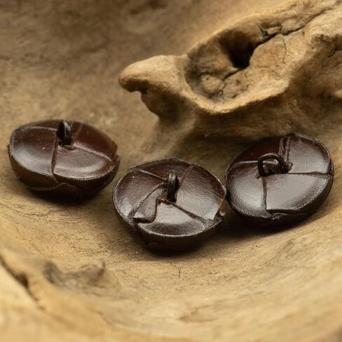7Pcs Vintage Genuine Leather Button Shank Hand Made Sewing Buttons for Leather Jacket Coat Brown (20mm & 25mm) in Saudi Arabia