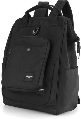 himawari 14.9 inch Women's Laptop Backpack, Large Capacity College Schoolbag, Waterproof Travel Bag for Men & Women-0403-03#Black in Kuwait