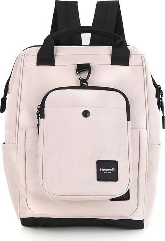 himawari 14.9 inch Women's Laptop Backpack, Large Capacity College Schoolbag, Waterproof Travel Bag for Men & Women-0403-03#Black in Kuwait
