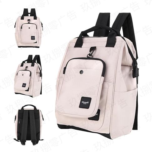 himawari 14.9 inch Women's Laptop Backpack, Large Capacity College Schoolbag, Waterproof Travel Bag for Men & Women-0403-03#Black in Kuwait