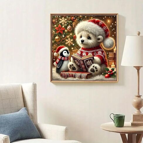 Christmas Bear Penguin Diamond Art Kits للبالغين ، ومجموعات الطلاء من الماس 5D للمبتدئين البالغين ، و DIY كامل الجولة الماس Diamond Dot Painting مجموعات الفن للبالغين ، وديكور الجدار المنزلي 13.8x13.8 بوصة in Kuwait
