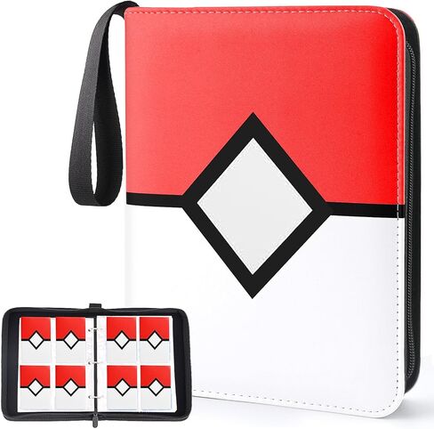 Card Card Binder 4 جيوب ، و Card Binder يناسب 400 بطاقة مع 50 أكمام قابلة للإزالة ، ومجلد بطاقة لـ MTG ، و TCG ، وبطاقات اللعبة وبطاقات الرياضة-الحمراء in Kuwait