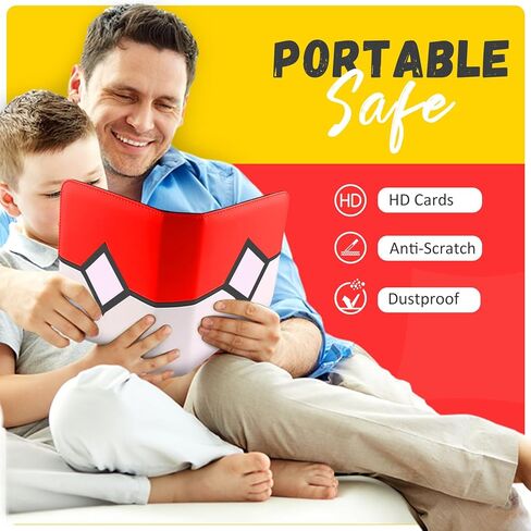 Card Card Binder 4 جيوب ، و Card Binder يناسب 400 بطاقة مع 50 أكمام قابلة للإزالة ، ومجلد بطاقة لـ MTG ، و TCG ، وبطاقات اللعبة وبطاقات الرياضة-الحمراء in Kuwait
