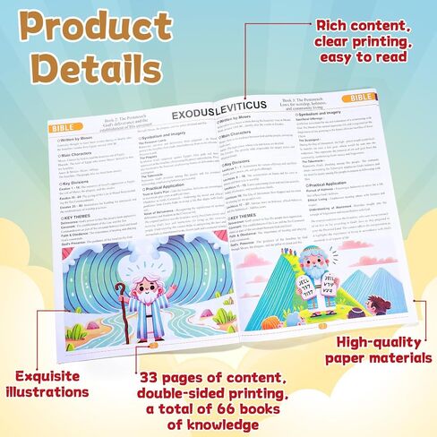 gisgfim 66 Bible Study Guide Chronological Christian Books of The Bible Poster Study Workbook for Beginners Sunday School Religious Supplies for 2025 VBS Back to School Church Classroom Decor in Saudi Arabia