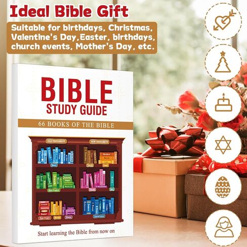 gisgfim 66 Bible Study Guide Chronological Christian Books of The Bible Poster Study Workbook for Beginners Sunday School Religious Supplies for 2025 VBS Back to School Church Classroom Decor in Saudi Arabia