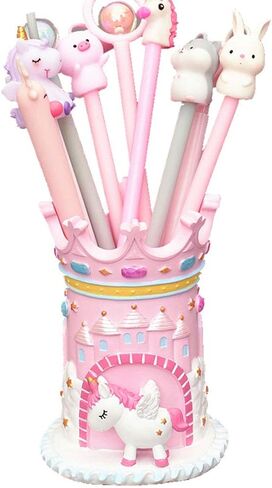 Cute Castle Unicorn Pen Pencil Holder Desk Organizer Office Desktop Stationery Organizer Makeup Brush Holder Cup for Office Bathroom Kitchen Bedroom Home Decor Unicorn Gifts for Women in Saudi Arabia