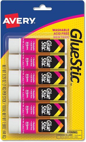 Avery 98095 Permanent Glue Stics, White Application.26 oz, Stick, 6/Pack in Saudi Arabia