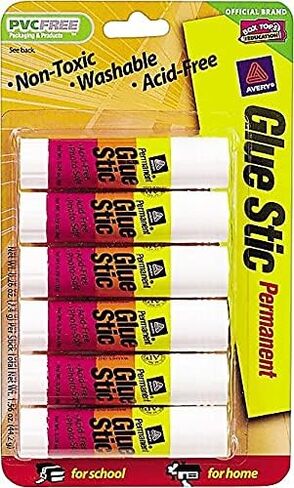 Avery 98095 Permanent Glue Stics, White Application.26 oz, Stick, 6/Pack in Saudi Arabia