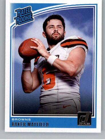 2018 Donruss Football #303 Baker Mayfield RC Rookie Card Cleveland Browns Rated Rookie Official NFL Trading Card in Saudi Arabia