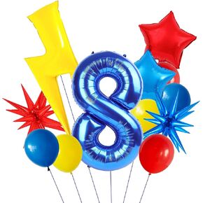 زخارف عيد ميلاد القنفذ الكرتون ، الأزرق 5 بالون رقم 40 بوصة ، الباليه البرق ، البالونات ذات اللون الأحمر الأزرق الأحمر 12 بوصة لحفل السيرك كرنفال كاريكاتوج ، زخارف عيد ميلاد خامسة للأولاد in Kuwait