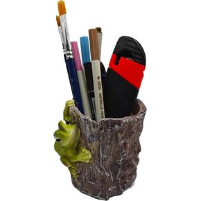 Frog Pencil Holder for Kids, Unique Funny Succulent Pot, Pen/Pencil/Brush Holder Desk Organizer, Cute planter for Small Plants, Office Gift for Women Men (Brown) in Saudi Arabia