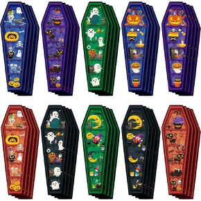 Tenceur 50 Pcs 10 Styles Halloween Bookmark Rulers Horror Coffin Acrylic Bookmarks Halloween Party Favors Cute Pumpkin Bat Ghost Bookmarks for Reader Adults Book Lovers Trick or Treat Prizes in Saudi Arabia