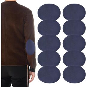 10 PCS كوع بقع لسترات السترات ، من جلد النسيج من جلد الغزال ، الحديد الأزرق البحري على شكل ملابس بيضاوية على بقع للملابس لإصلاح سترة جينز القميص (4.3 × 5.5 بوصة) in Kuwait