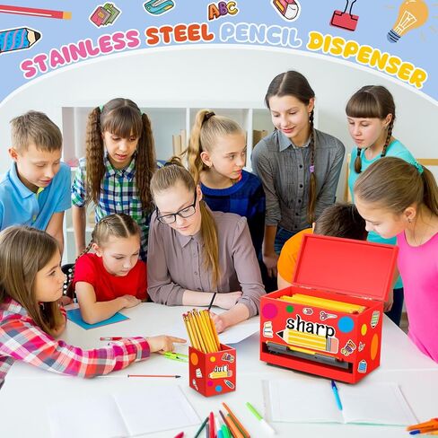 MIFOCI 8 PCS طقم موزع قلم رصاص خشبي للفصول الدراسية حامل القلم الخشبية موزع القش موزع حادة ومملة للرسالة للمعلمين تخزين لوازم الفصول الدراسية (الأزرق الفاتح) in Kuwait
