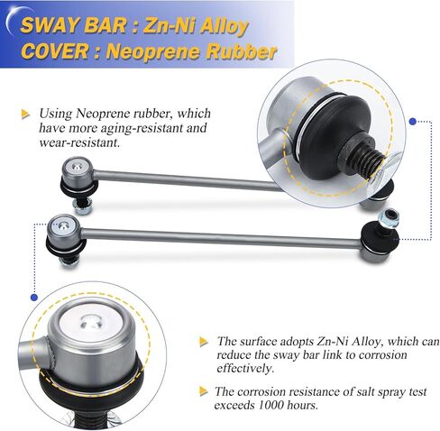 K80258 Zinc-Nickel Alloy Front Stabilizer Sway Bar End Link for Jeep Compass Patriot/Mazda MPV Protege/Dodge Caliber Avenger/Chrysler 200 Sebring/MITSUBISHI Lancer Outlander RVR/Daewoo Leganza Nubira in Kuwait