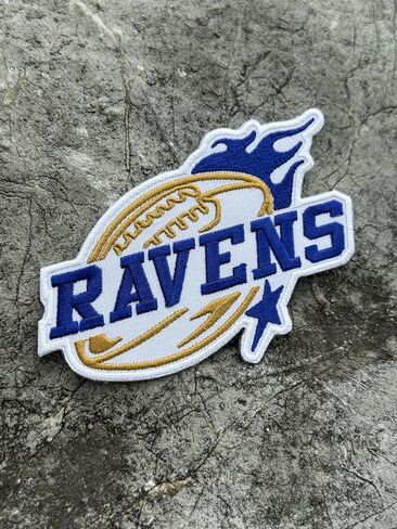 Siam Accs Fans Ravens Football Star Patch Patch American American Football Fan Team Team Iron on Sew On للملابس على الظهر جينز دراجة نارية على القبعات المخصصة للقبعات التكتيكية in Saudi Arabia