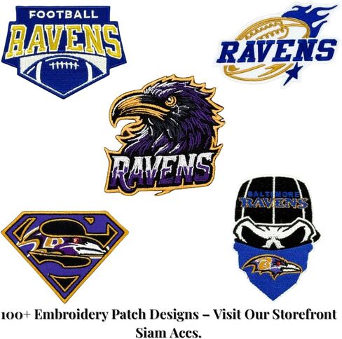 Siam Accs Fans Ravens Football Star Patch Patch American American Football Fan Team Team Iron on Sew On للملابس على الظهر جينز دراجة نارية على القبعات المخصصة للقبعات التكتيكية in Saudi Arabia