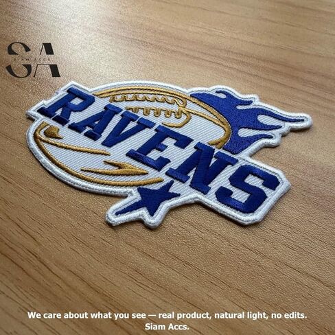 Siam Accs Fans Ravens Football Star Patch Patch American American Football Fan Team Team Iron on Sew On للملابس على الظهر جينز دراجة نارية على القبعات المخصصة للقبعات التكتيكية in Saudi Arabia